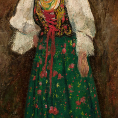 Donna In Costume Tradizionale Di Cracovia Tadeusz Makowski tmk201 quadro stampato su tela