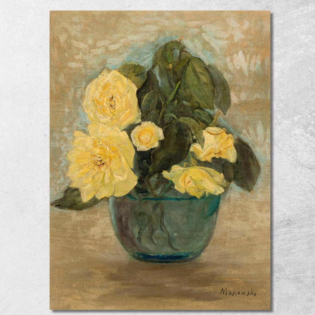 Rose Gialle Tadeusz Makowski tmk207 quadro stampato su tela Rose Gialle Tadeusz Makowski tmk207 quadro stampato su tela