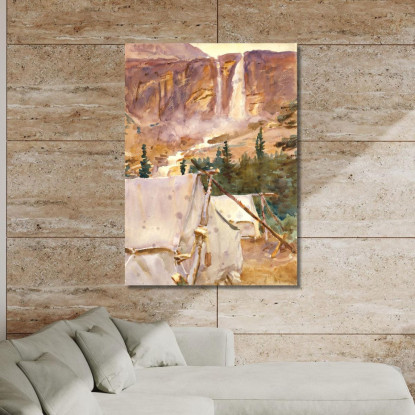 Accampamento E Cascata John Singer Sargent jss34 quadro stampato su tela