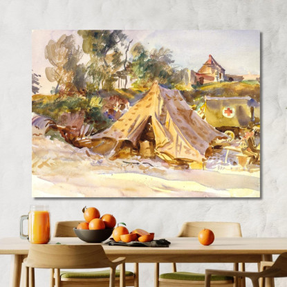 Campo Con Ambulanza John Singer Sargent jss36 quadro stampato su tela