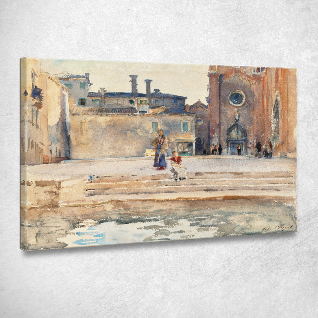 Campo Dei Frari Venice John Singer Sargent jss37 quadro stampato su tela Campo Dei Frari Venice John Singer Sargent jss37 quadro stampato su tela