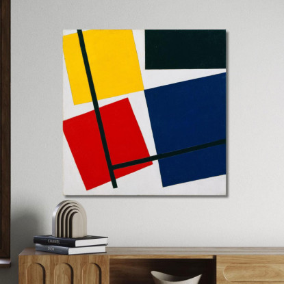 Contro-Composizione Simultanea Theo van Doesburg tvd18 quadro stampato su tela