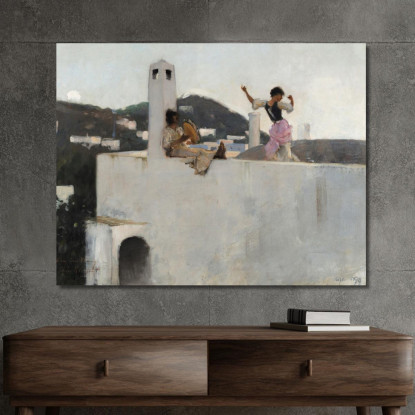 Ragazza Di Capri Sul Tetto John Singer Sargent jss39 quadro stampato su tela