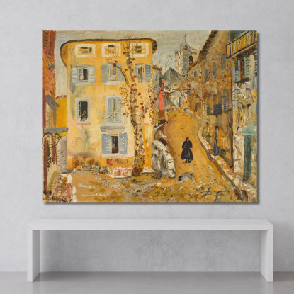 Scena Di Strada In Una Città Di Provincia Boris Grigoriev bgr20 quadro stampato su tela