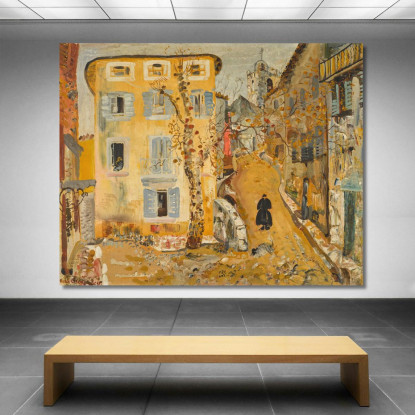 Scena Di Strada In Una Città Di Provincia Boris Grigoriev bgr20 quadro stampato su tela