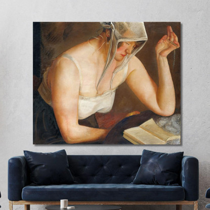 Donna Che Legge Boris Grigoriev bgr25 quadro stampato su tela