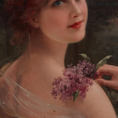 Giovane Donna Con Un Ramoscello Di Lillà Emile Vernon evr16 quadro stampato su tela