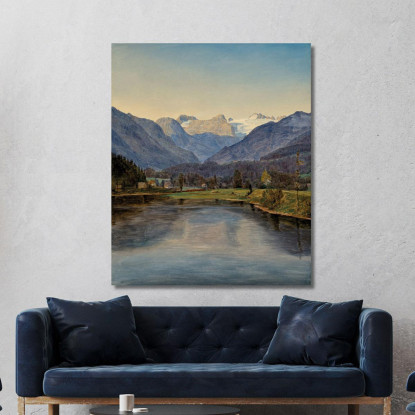 Veduta Del Lago Di Altaussee E Del Dachstein Ferdinand Georg Waldmüller fgw8 quadro stampato su tela
