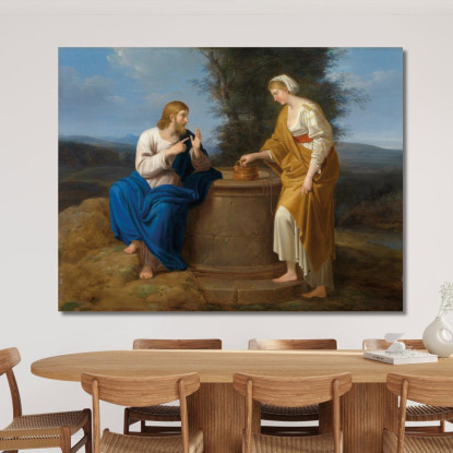 Cristo E La Samaritana Ferdinand Georg Waldmüller fgw19 quadro stampato su tela