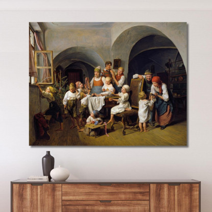 Mattina Di Natale Ferdinand Georg Waldmüller fgw20 quadro stampato su tela