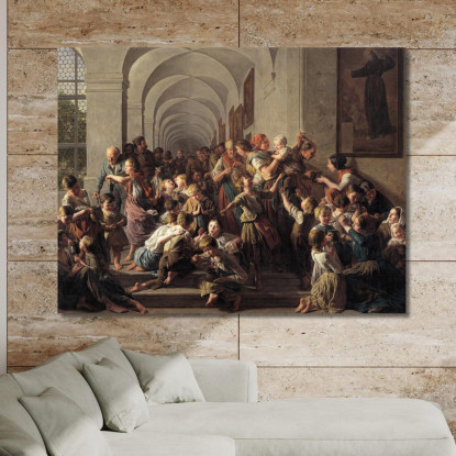 La Zuppa Del Convento Ferdinand Georg Waldmüller fgw38 quadro stampato su tela