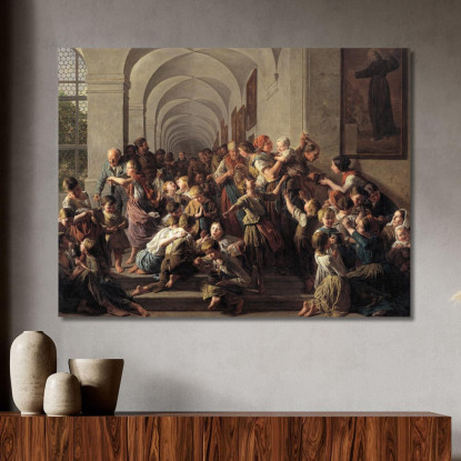 La Zuppa Del Convento Ferdinand Georg Waldmüller fgw38 quadro stampato su tela