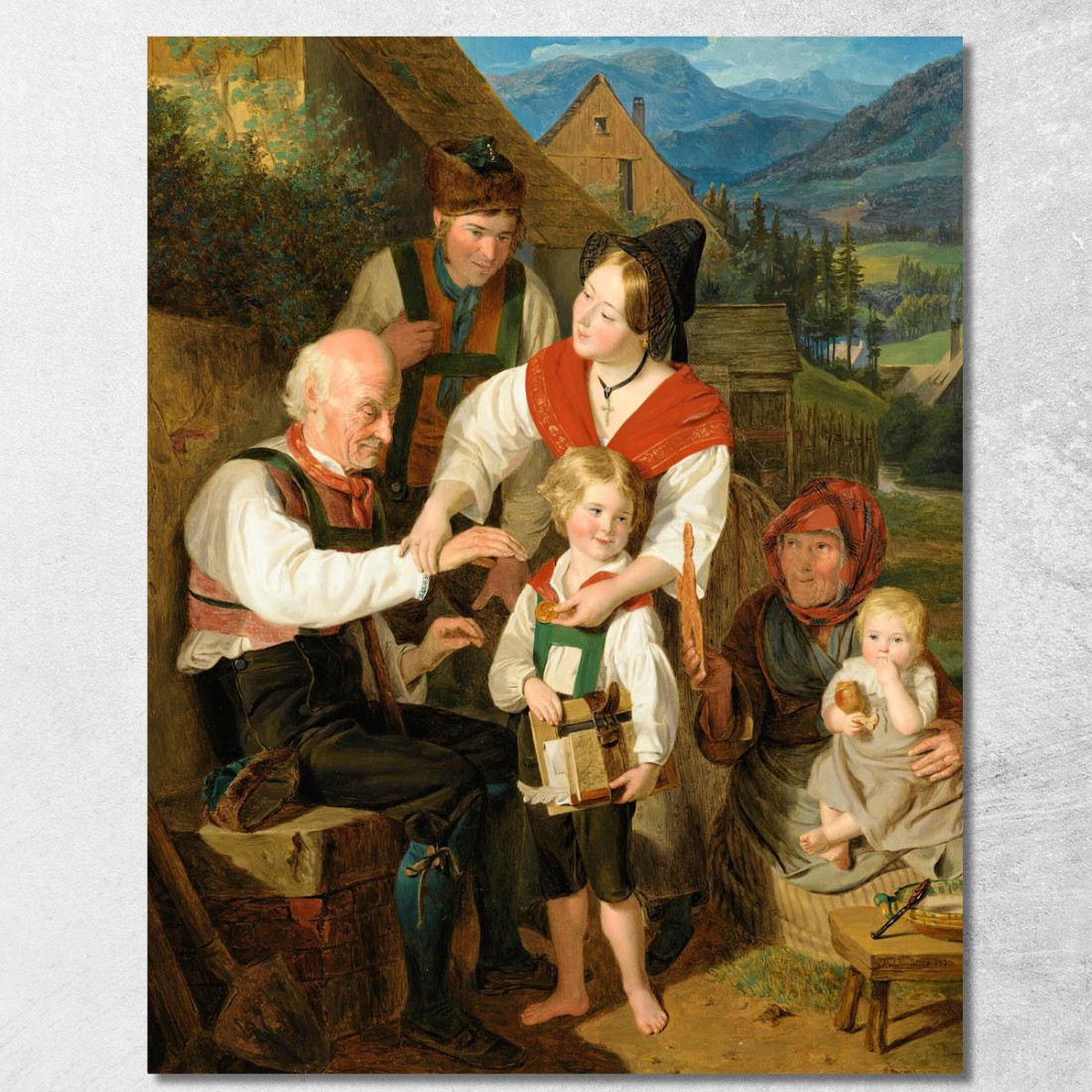 Diligenza Ricompensata Ferdinand Georg Waldmüller fgw49 quadro stampato su tela Diligenza Ricompensata Ferdinand Georg Waldmüller fgw49 quadro stampato su tela