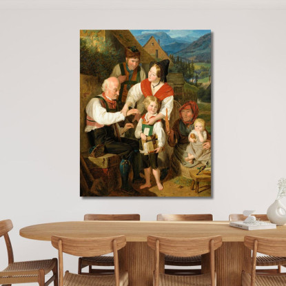 Diligenza Ricompensata Ferdinand Georg Waldmüller fgw49 quadro stampato su tela