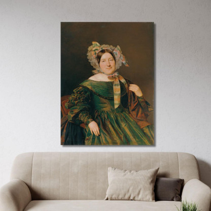 Donna In Abito Verde Cangiante Salmone Ferdinand Georg Waldmüller fgw56 quadro stampato su tela