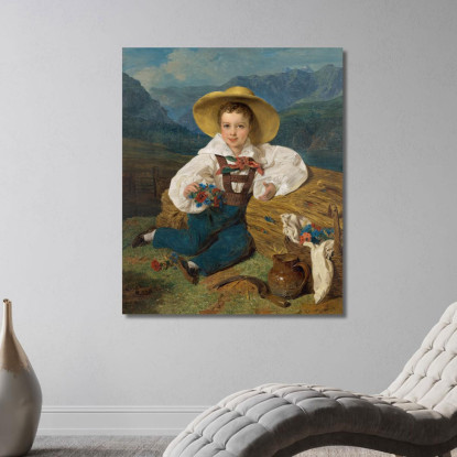 Il Conte Demetrius Apraxin Da Bambino Davanti A Un Paesaggio Montano Ferdinand Georg Waldmüller fgw61 quadro stampato su tela