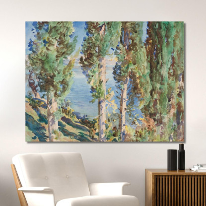 Cipressi Di Corfù John Singer Sargent jss50 quadro stampato su tela