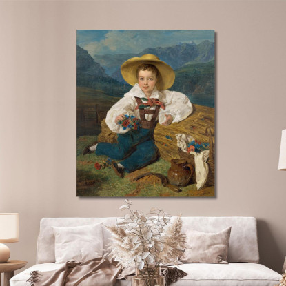 Il Conte Demetrius Apraxin Da Bambino Davanti A Un Paesaggio Montano Ferdinand Georg Waldmüller fgw61 quadro stampato su tela