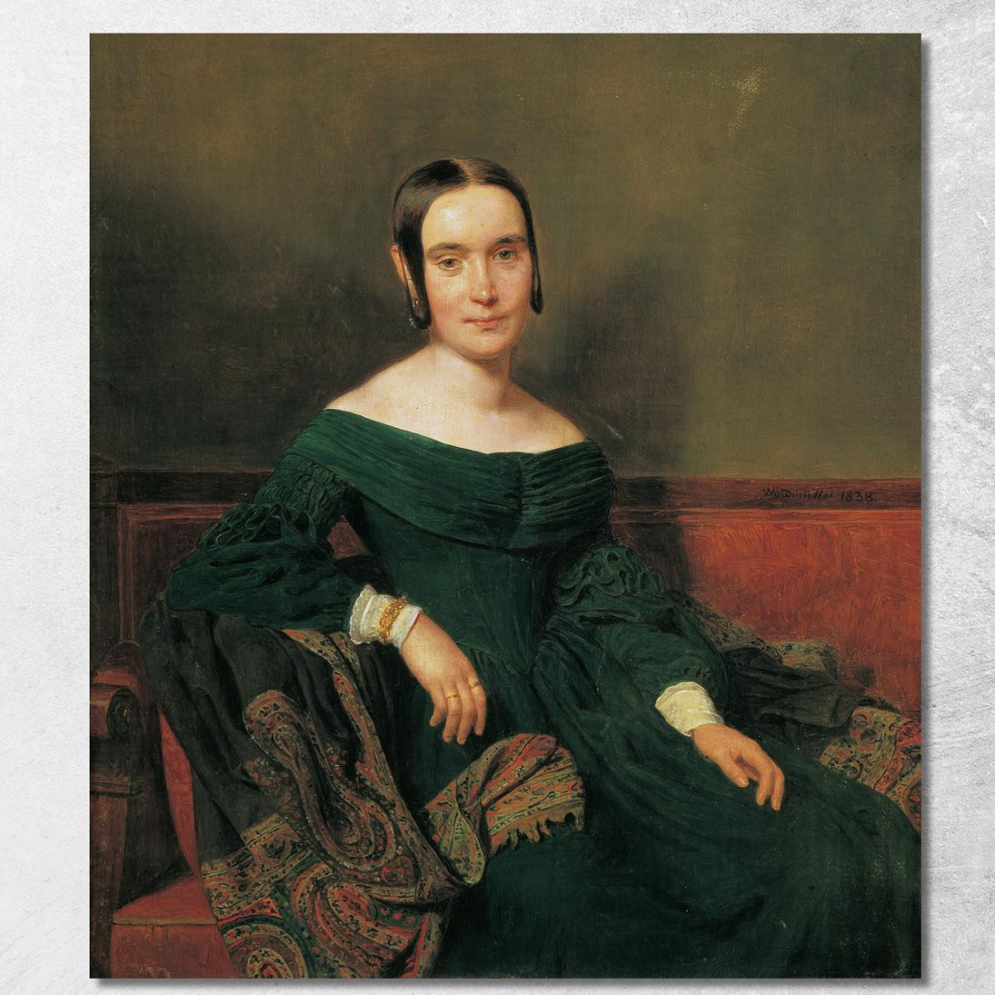 Signora In Abito Vermiglio Ferdinand Georg Waldmüller fgw77 quadro stampato su tela Signora In Abito Vermiglio Ferdinand Georg Waldmüller fgw77 quadro stampato su tela