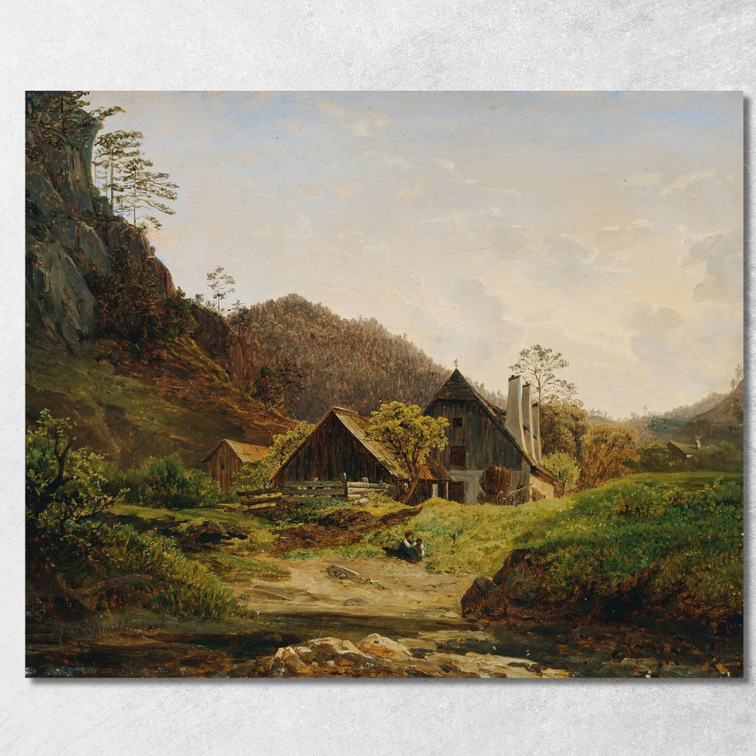 Paesaggio Con Fucina Ferdinand Georg Waldmüller fgw79 quadro stampato su tela