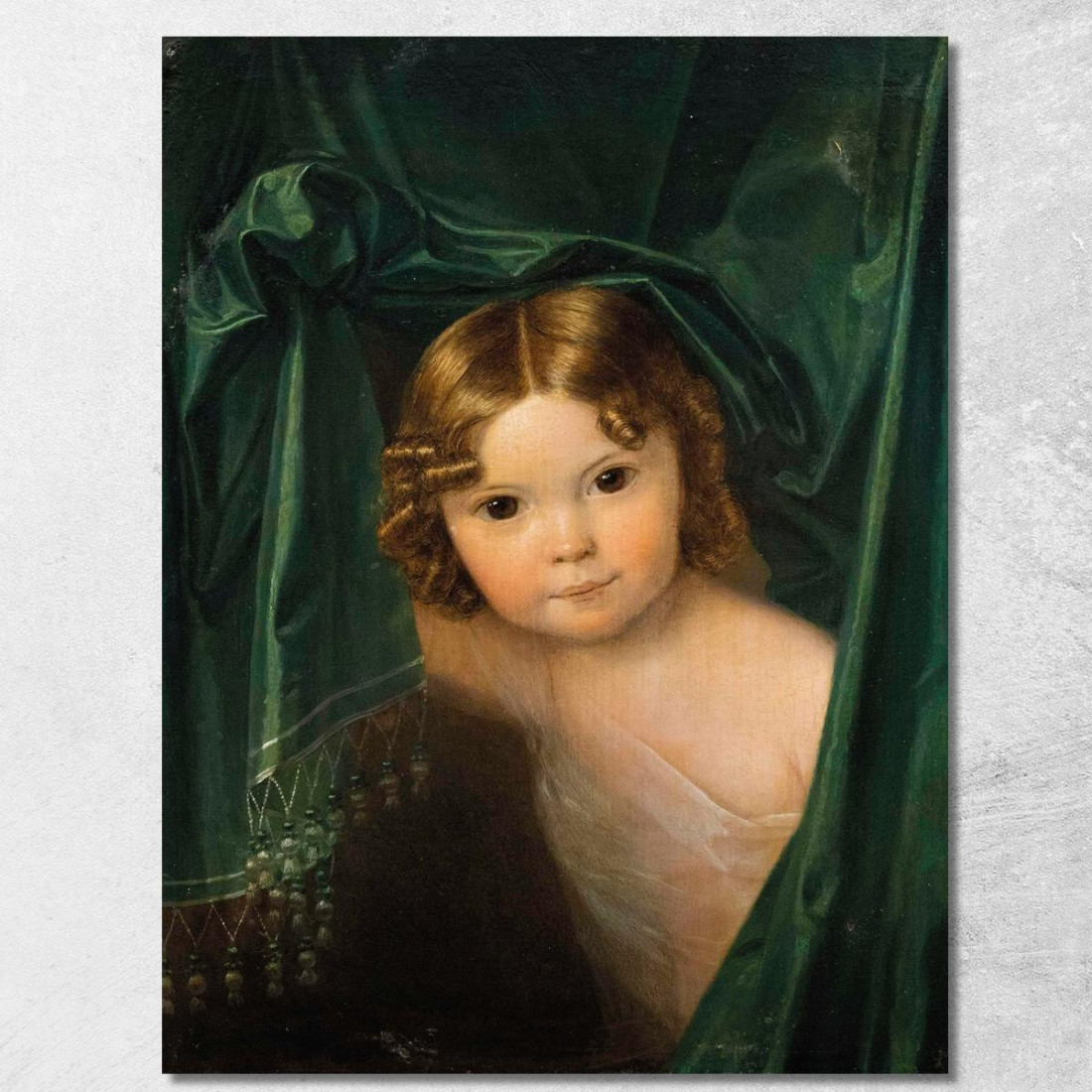 Ragazza Sotto Una Tenda Verde Ferdinand Georg Waldmüller fgw83 quadro stampato su tela Ragazza Sotto Una Tenda Verde Ferdinand Georg Waldmüller fgw83 quadro stampato su tela