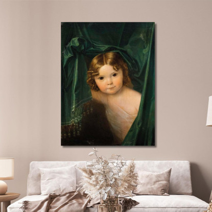Ragazza Sotto Una Tenda Verde Ferdinand Georg Waldmüller fgw83 quadro stampato su tela
