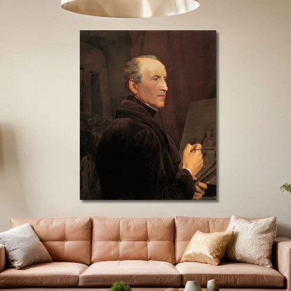 Autoritratto Davanti Al Cavalletto Ferdinand Georg Waldmüller fgw100 quadro stampato su tela