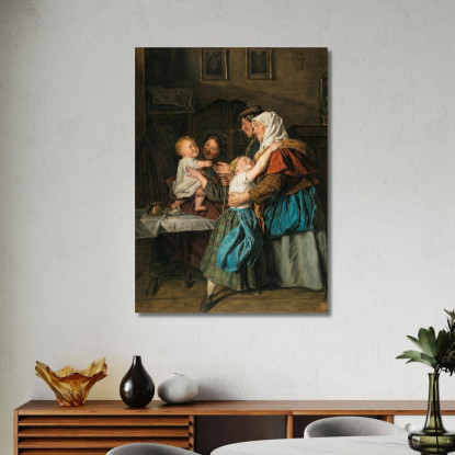 La Visita Dei Nonni Ferdinand Georg Waldmüller fgw114 quadro stampato su tela