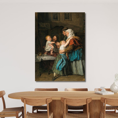 La Visita Dei Nonni Ferdinand Georg Waldmüller fgw114 quadro stampato su tela