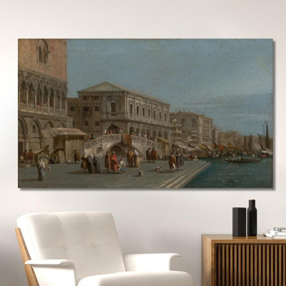 Veduta Del Molo E Della Riva Degli Schiavoni A Venezia Francesco Guardi fgr4 quadro stampato su tela