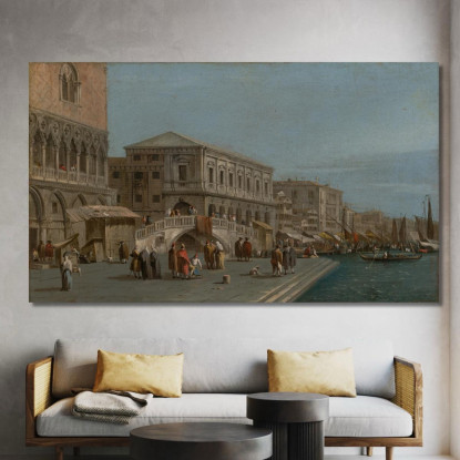 Veduta Del Molo E Della Riva Degli Schiavoni A Venezia Francesco Guardi fgr4 quadro stampato su tela
