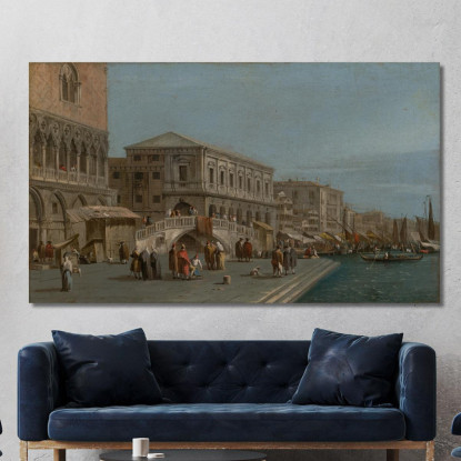 Veduta Del Molo E Della Riva Degli Schiavoni A Venezia Francesco Guardi fgr4 quadro stampato su tela