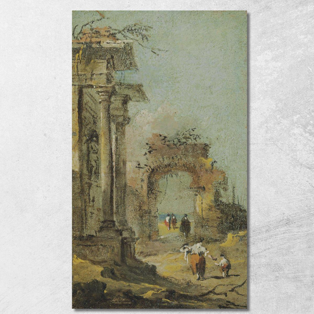 Capriccio Di Rovine Architettoniche E Figure Francesco Guardi fgr9 quadro stampato su tela Capriccio Di Rovine Architettoniche E Figure Francesco Guardi fgr9 quadro stampato su tela