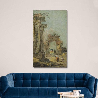 Capriccio Di Rovine Architettoniche E Figure Francesco Guardi fgr9 quadro stampato su tela