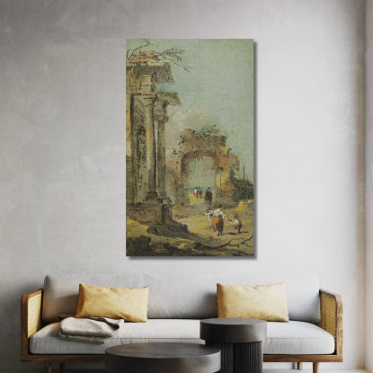 Capriccio Di Rovine Architettoniche E Figure Francesco Guardi fgr9 quadro stampato su tela