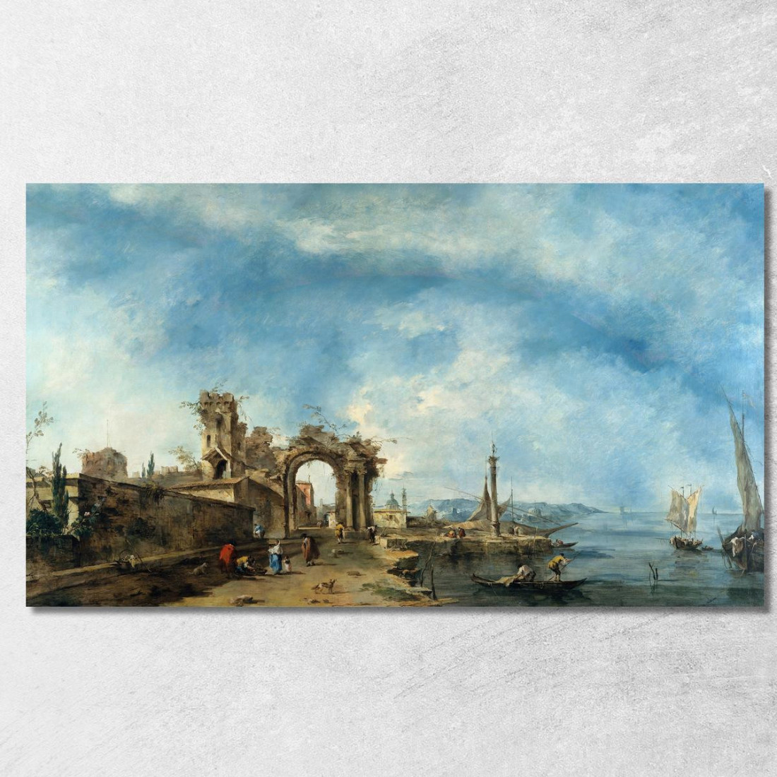 Paesaggio Fantastico Francesco Guardi fgr14 quadro stampato su tela Paesaggio Fantastico Francesco Guardi fgr14 quadro stampato su tela