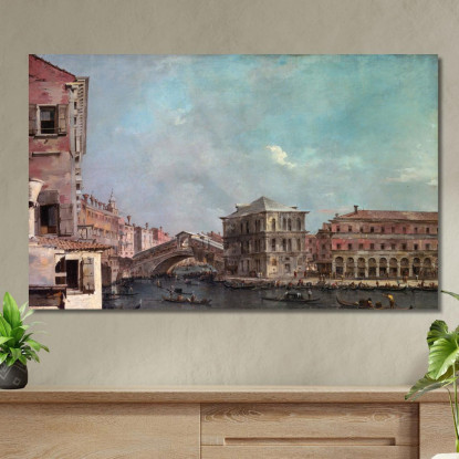 Il Canal Grande Sopra Il Rialto Francesco Guardi fgr27 quadro stampato su tela