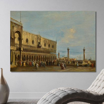 Venezia Veduta Della Piazzetta Verso Sud Con Il Palazzo Ducale Francesco Guardi fgr42 quadro stampato su tela
