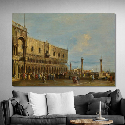 Venezia Veduta Della Piazzetta Verso Sud Con Il Palazzo Ducale Francesco Guardi fgr42 quadro stampato su tela