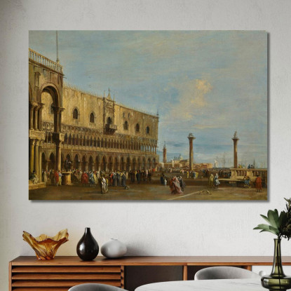 Venezia Veduta Della Piazzetta Verso Sud Con Il Palazzo Ducale Francesco Guardi fgr42 quadro stampato su tela