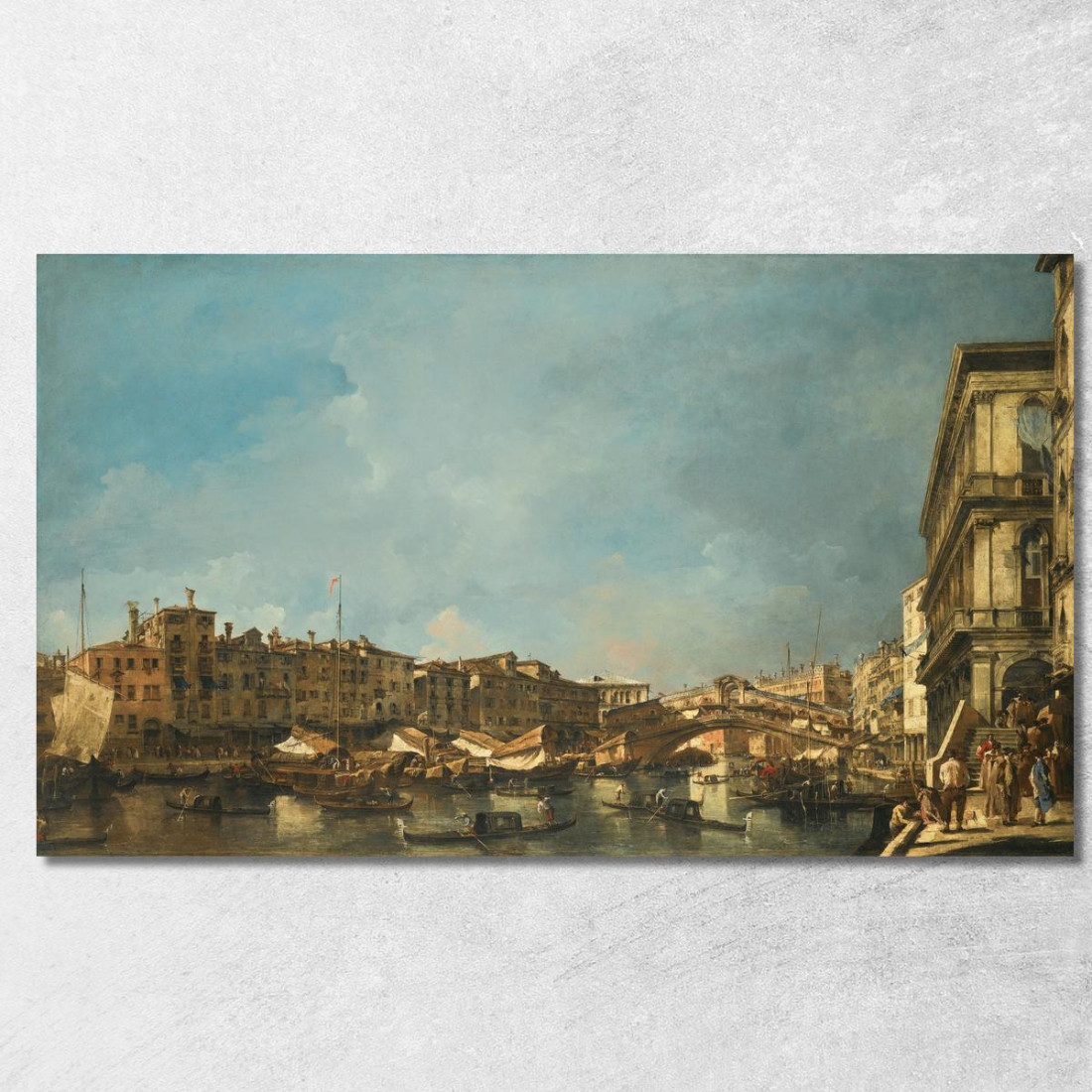Venezia Veduta Del Ponte Di Rialto Verso Nord Dalla Fondamenta Del Carbon Francesco Guardi fgr43 quadro stampato su tela Venezia Veduta Del Ponte Di Rialto Verso Nord Dalla Fondamenta Del Carbon Francesco Guardi fgr43 quadro stampato su tela