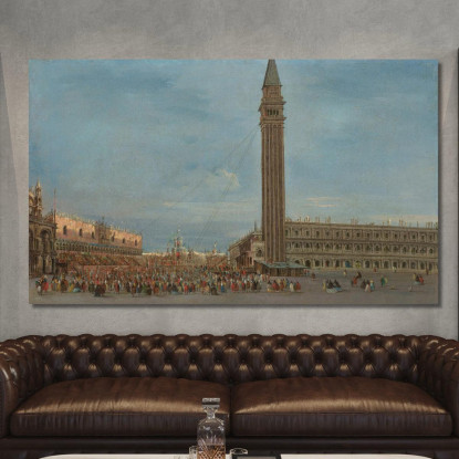 Venezia La Piazzetta San Marco Con La Festa Del Giovedì Grasso Francesco Guardi fgr45 quadro stampato su tela