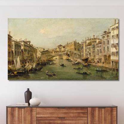Venezia Il Ponte Di Rialto Francesco Guardi fgr46 quadro stampato su tela