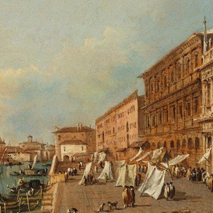 Venezia Il Molo Con La Libreria La Punta Della Dogana E Santa Maria Della Salute Francesco Guardi fgr48 quadro stampato su tela