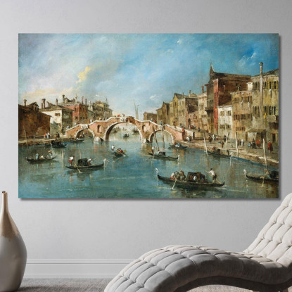 Veduta Del Canale Di Cannaregio Venezia Francesco Guardi fgr51 quadro stampato su tela