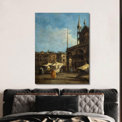 Veduta Di Piazza San Marco A Venezia Francesco Guardi fgr53 quadro stampato su tela