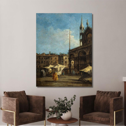 Veduta Di Piazza San Marco A Venezia Francesco Guardi fgr53 quadro stampato su tela
