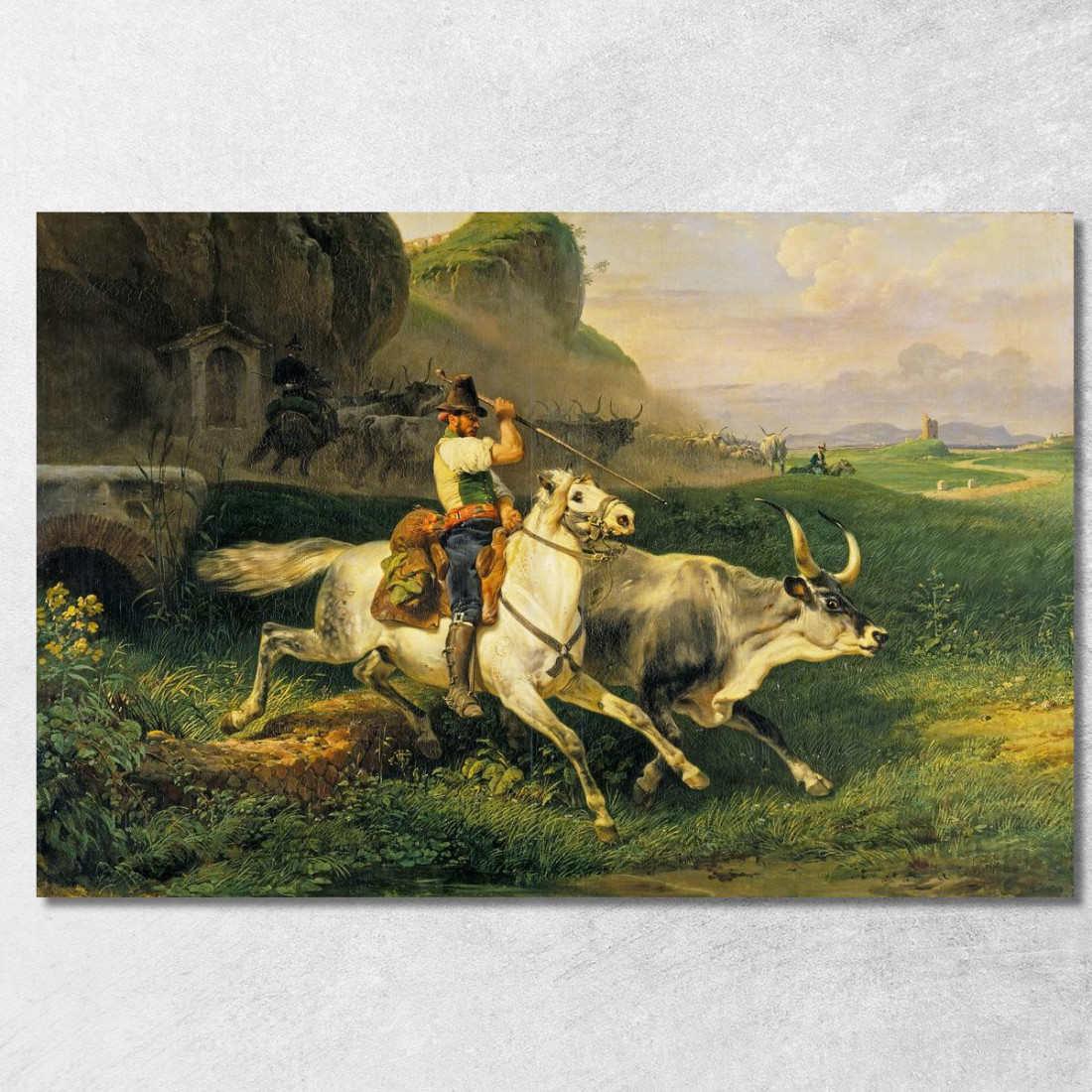 Un Pastore Romano Che Guida Il Bestiame Horace Vernet hvr2 quadro stampato su tela