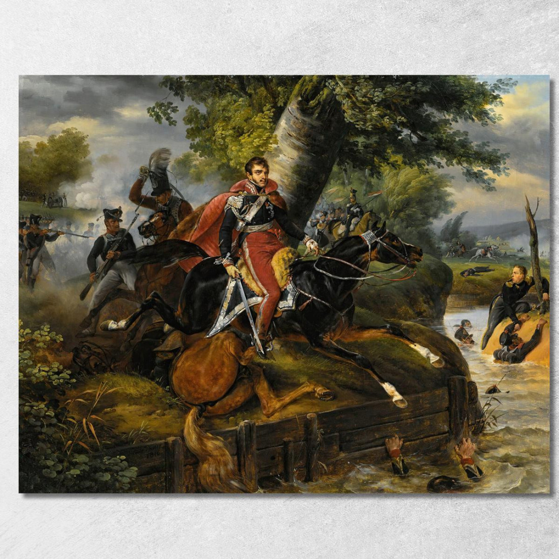 Morte Del Principe Poniatowski Il 19 Ottobre 1813 Horace Vernet hvr12 quadro stampato su tela Morte Del Principe Poniatowski Il 19 Ottobre 1813 Horace Vernet hvr12 quadro stampato su tela