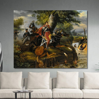 Morte Del Principe Poniatowski Il 19 Ottobre 1813 Horace Vernet hvr12 quadro stampato su tela